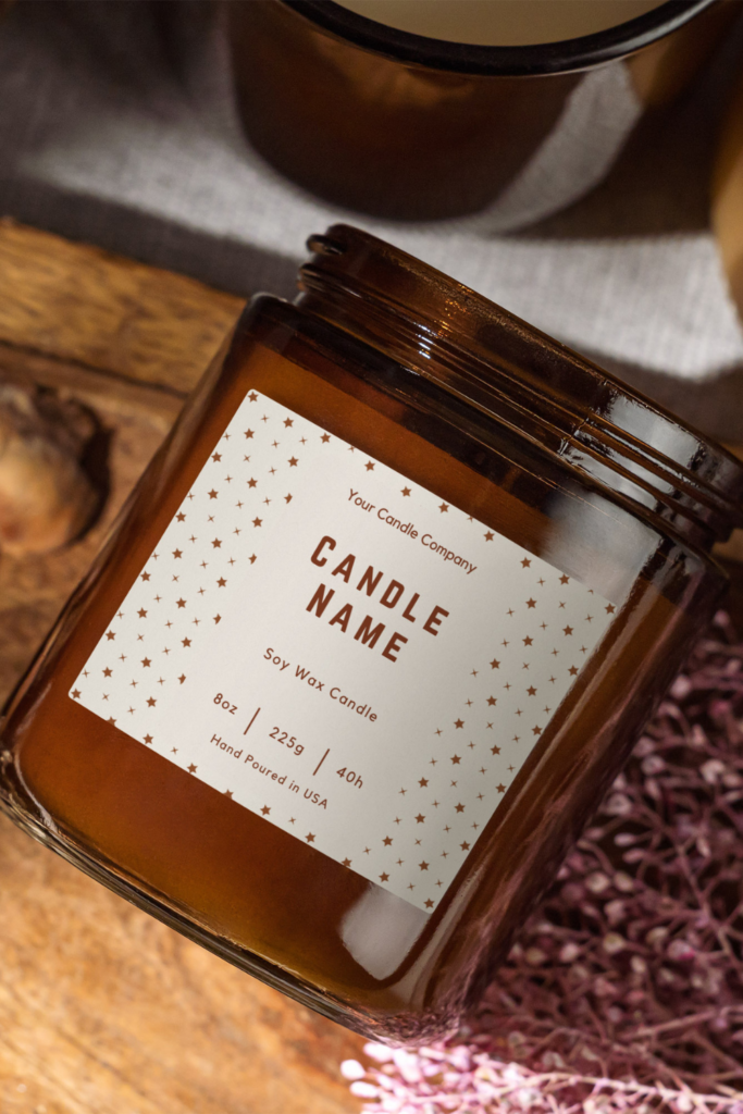 stars candle label template